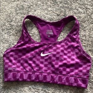 Nike purple checkered sports bra